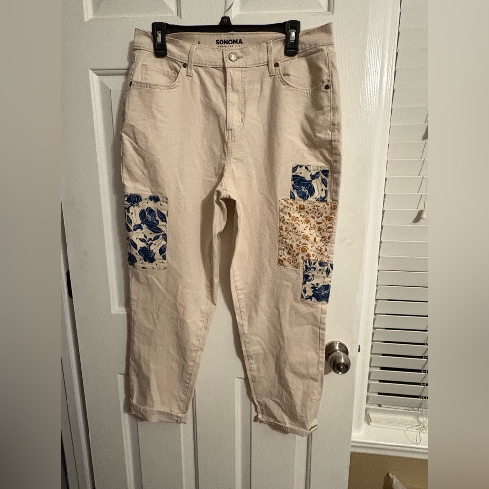 Women's Boyfriend‎ Jeans Sonoma® High-Waisted Ecru Patchwork Pants/Jeans!